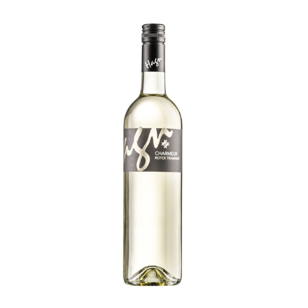 Fles witte wijn halfdroog Hagn charmeur roter traminer weinviertel mailberg puur oostenrijk