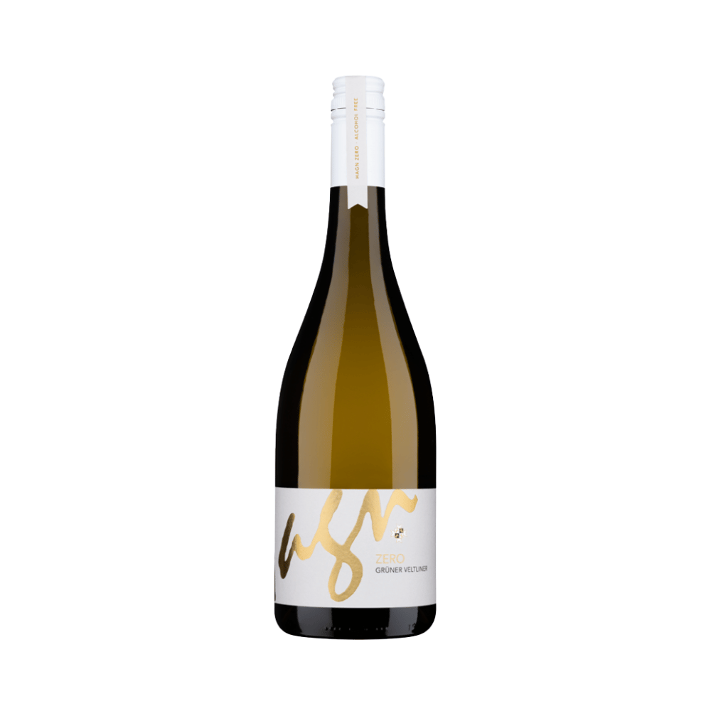 Fles Alcoholvrije oostenrijkse witte wijn hagn zero grüner veltliner PUUR Oostenrijk