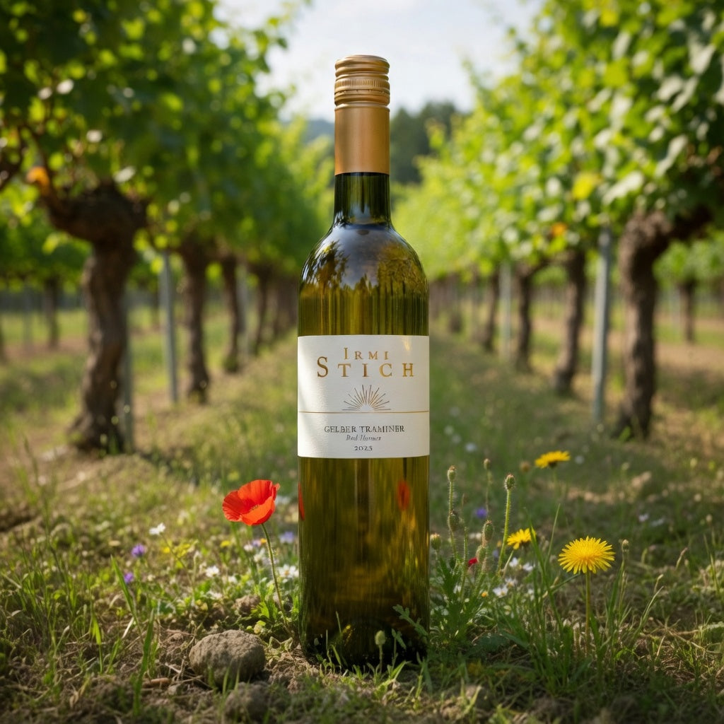 fles oostenrijkse witte wijn weingut stich gelber traminer ried hamert bio